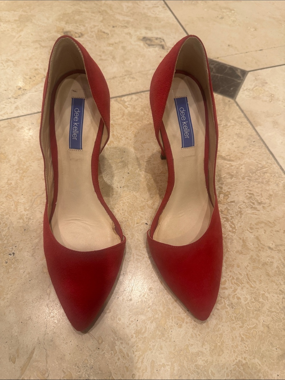 Dee Keller Red Pointed-Toe D'Orsay Pumps
